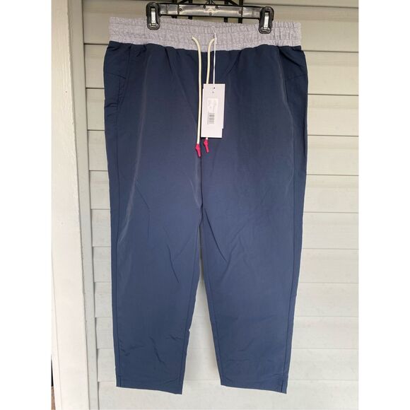 Calme by Johnny Was NWT Nylon Taper Leg Pant, Navy, Size XL, MSRP $148 - Picture 1 of 11
